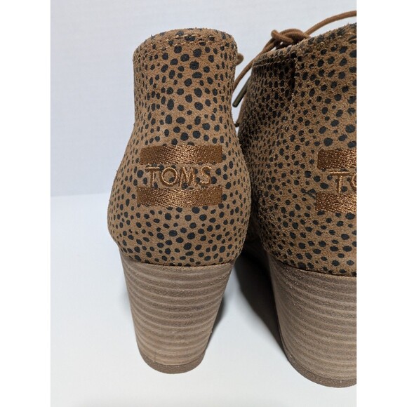 Toms Womens 8.5 Shoes Kala Wedge Bootie Ortholite Tan Mini Cheetah Suede NEW NWT - Picture 8 of 14